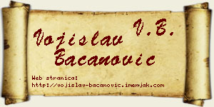 Vojislav Bacanović vizit kartica